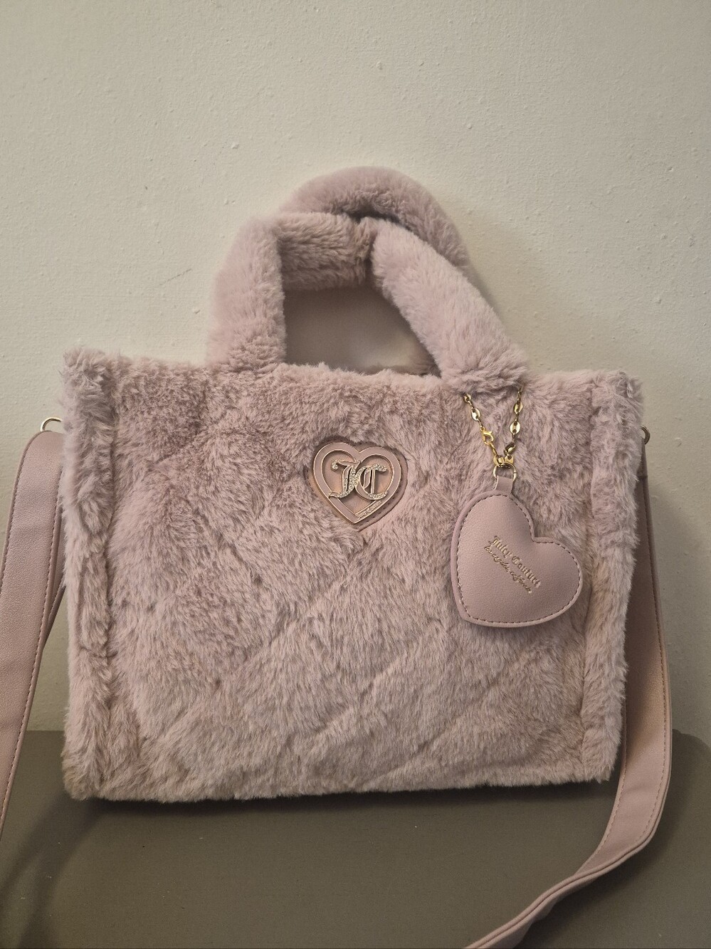 NWOT Juicy Couture Fuzzy Pink Purse